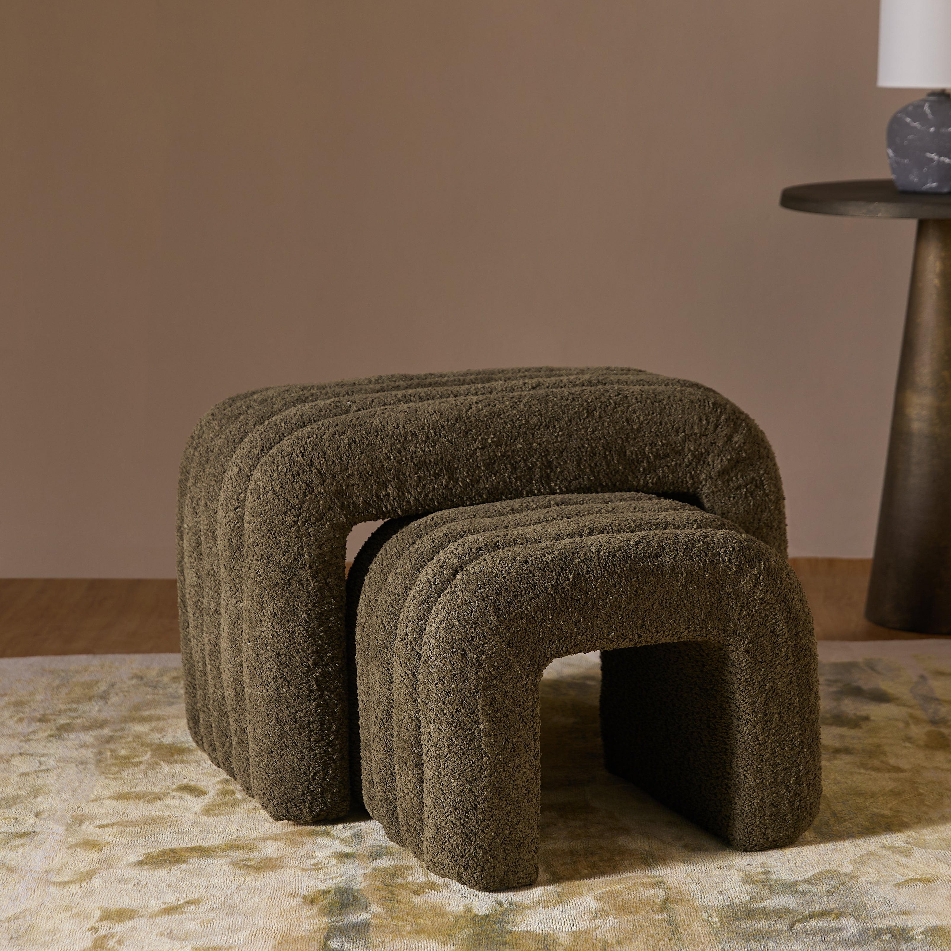 Arcadia Boucle Pouf Bench