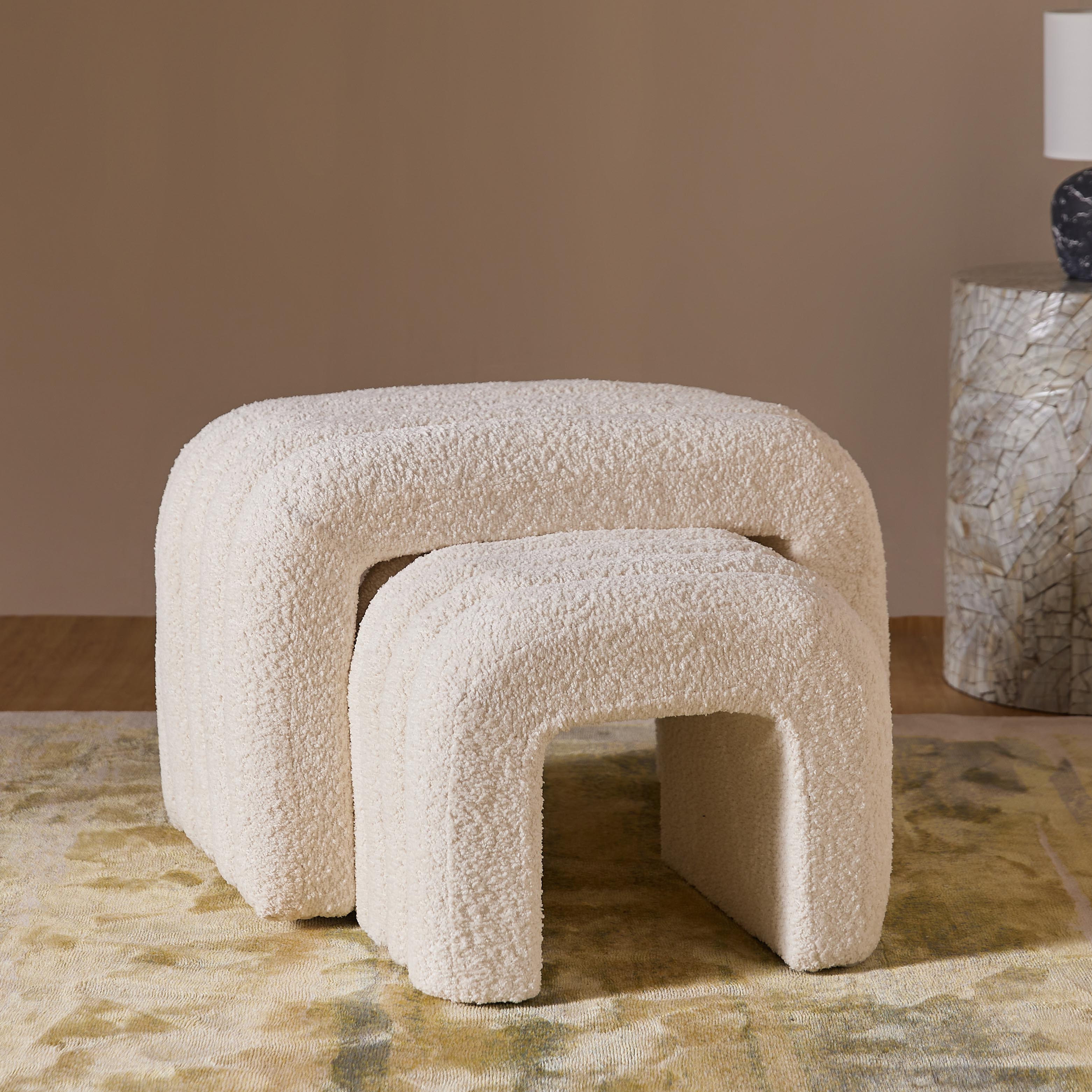 Arcadia Boucle Pouf Bench