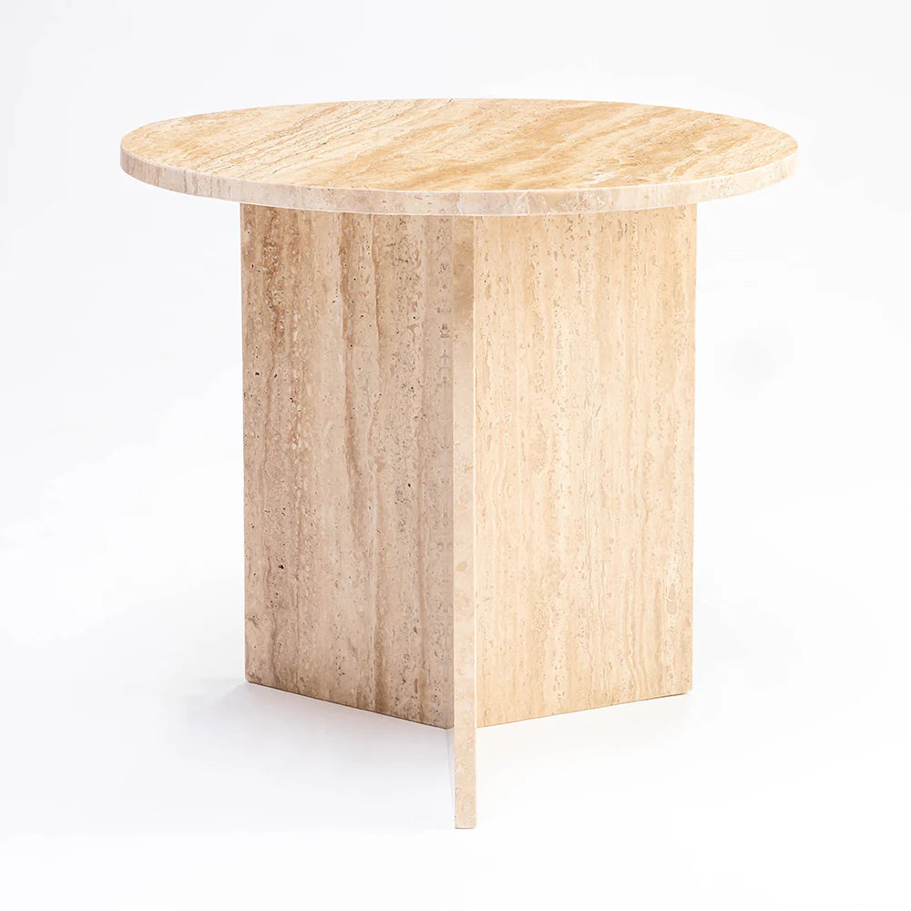 Orlena Travertine Accent Table