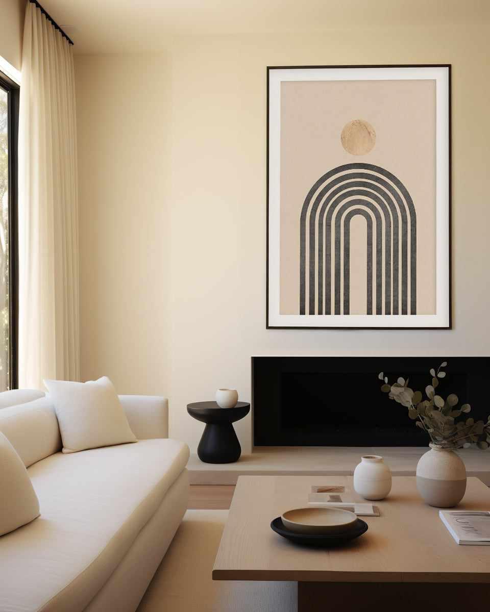 Geometric Line & Dot Digital Wall Painting