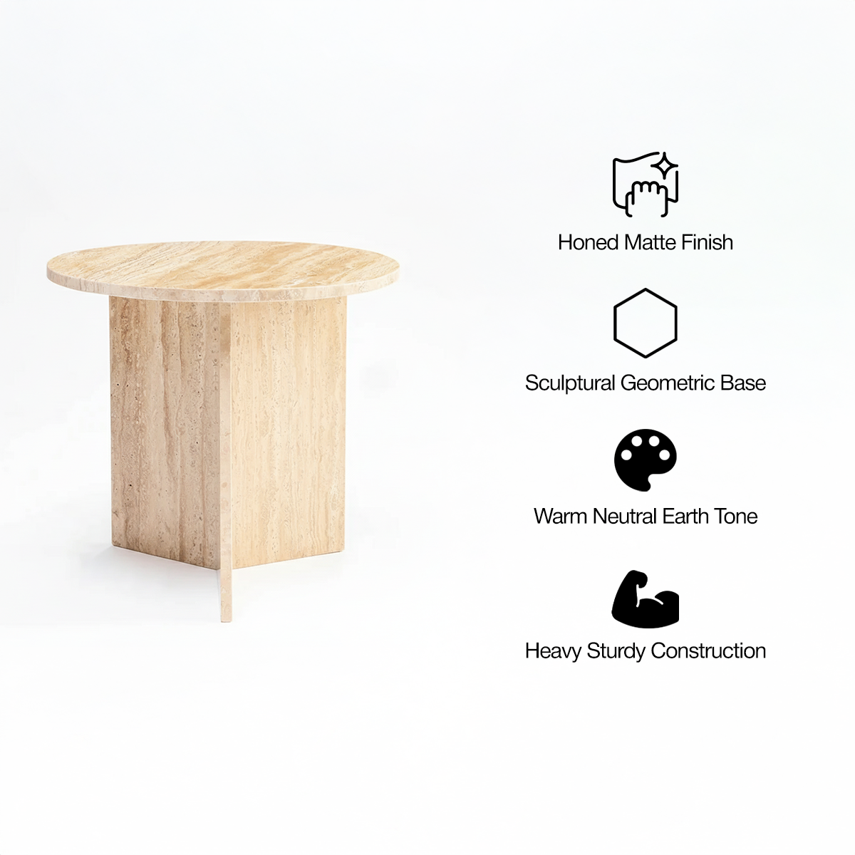 Orlena Travertine Accent Table