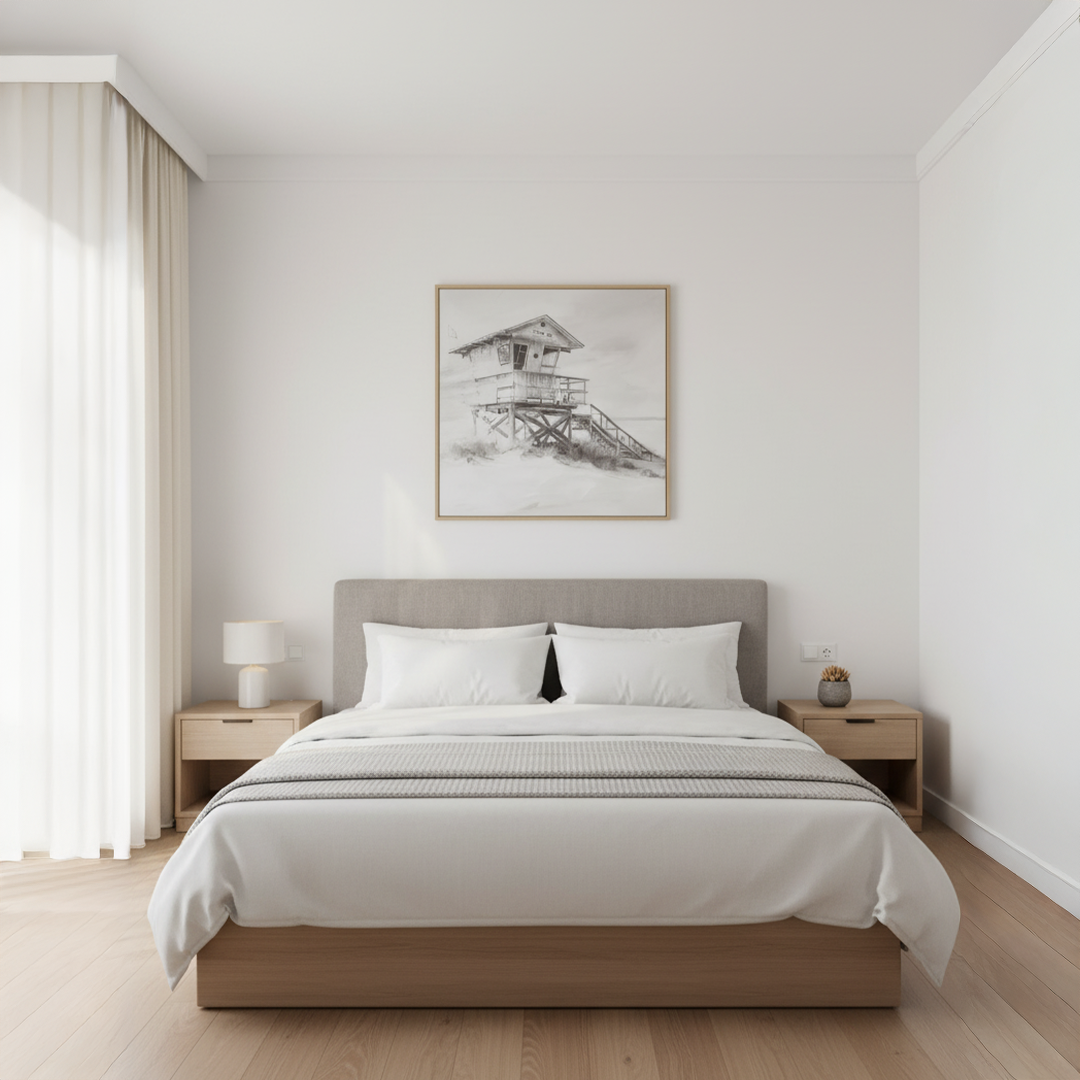 Shoreline Sentinel Handmade Textured Wall Painting