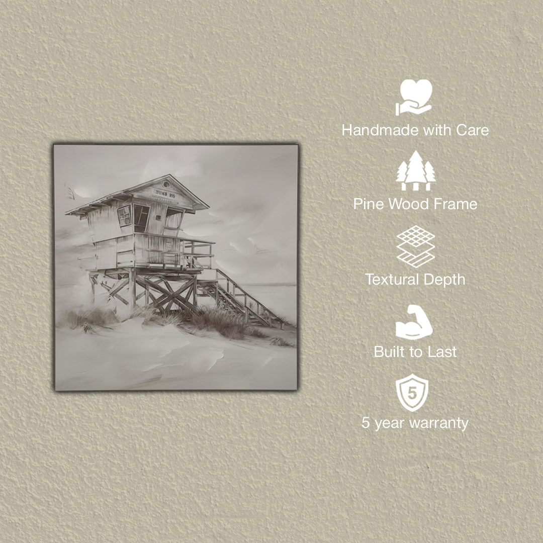 Shoreline Sentinel Handmade Textured Wall Painting