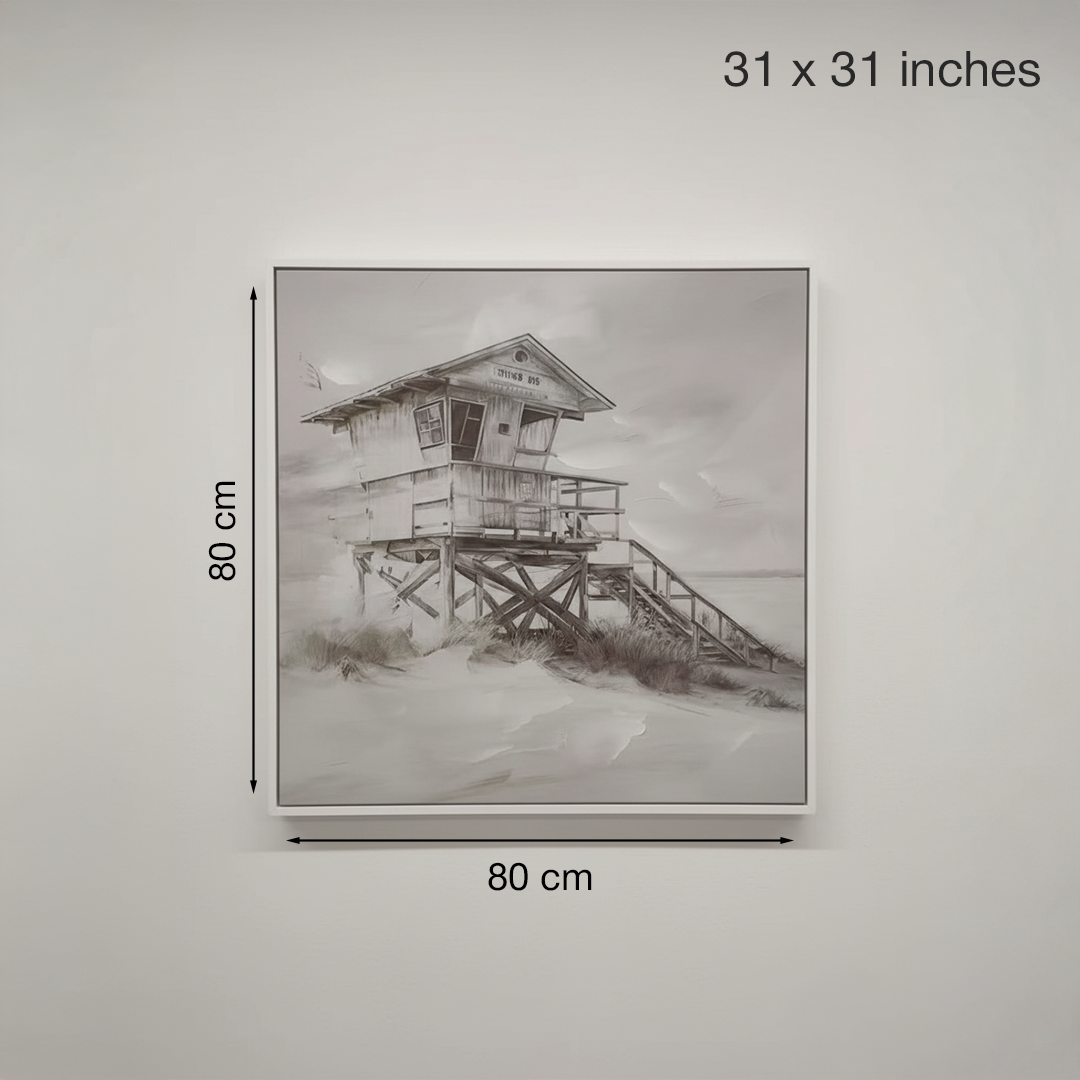 Shoreline Sentinel Handmade Textured Wall Painting