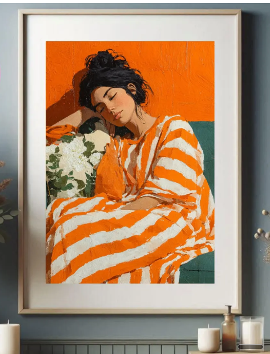 Sunkissed Lounging Digital Wall Painting