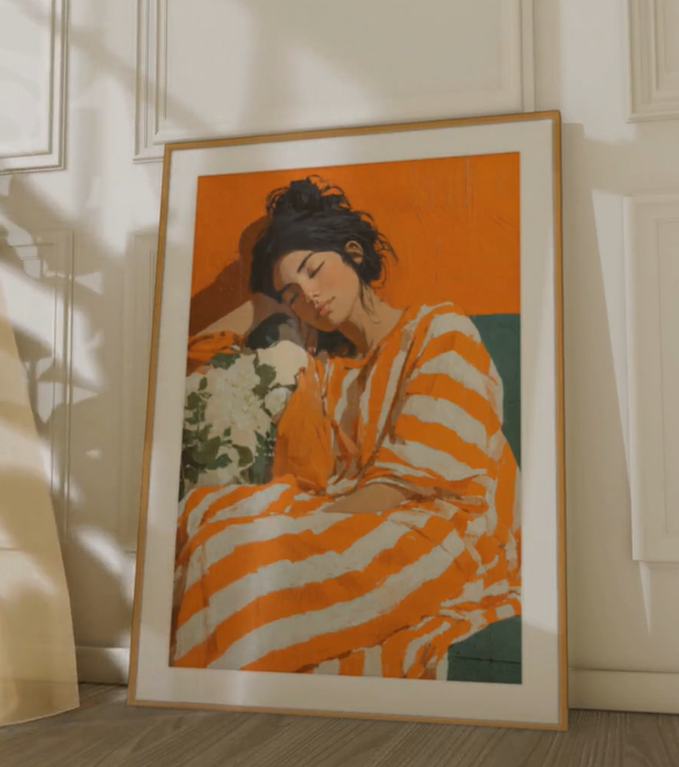 Sunkissed Lounging Digital Wall Painting