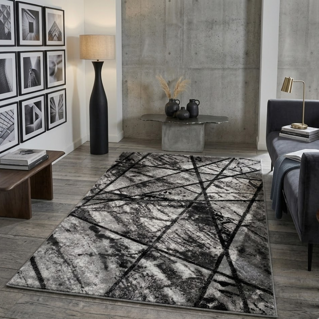 Marble Grid Muse Area Rug
