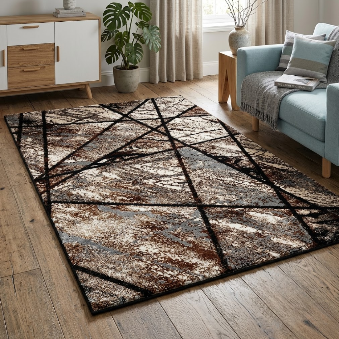 Terra Grid Textured Area Rug
