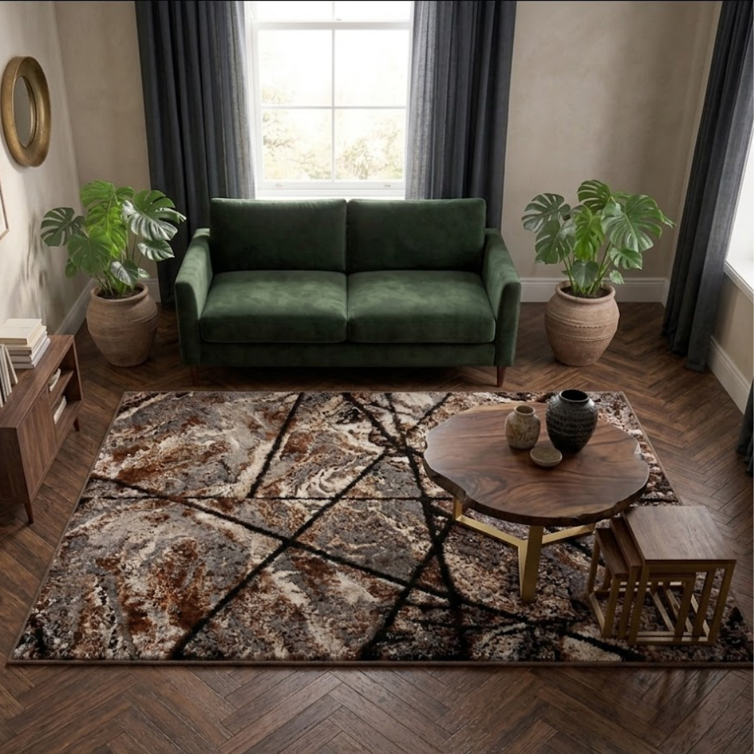Terra Grid Textured Area Rug