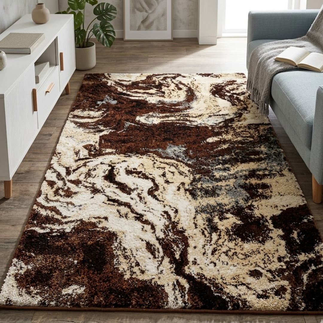 Abstract Marble Fluid Rug