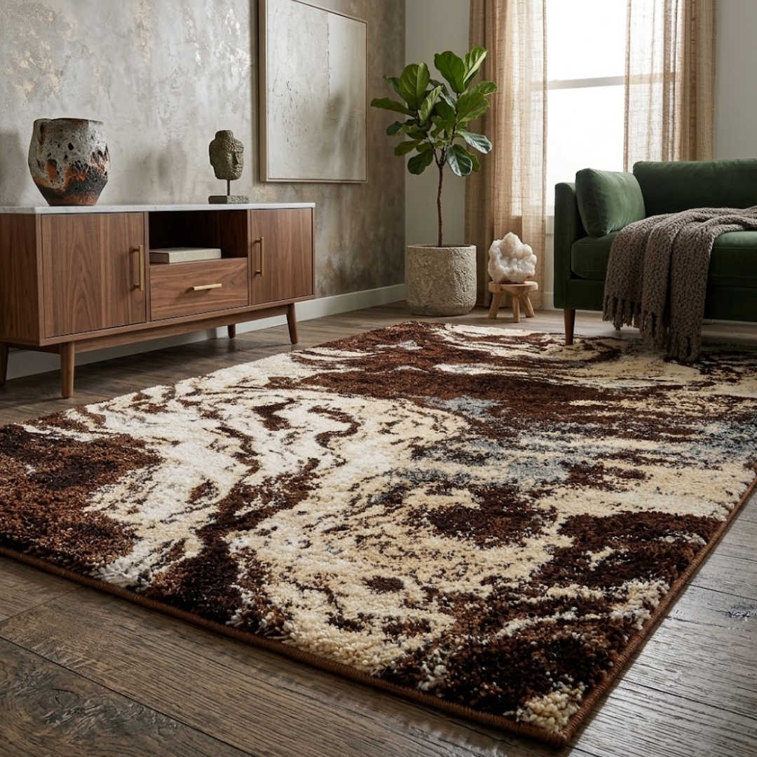 Abstract Marble Fluid Rug