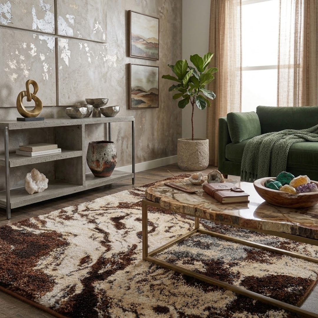 Abstract Marble Fluid Rug