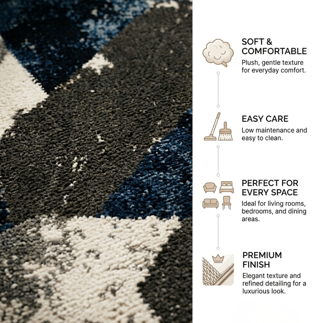 Indigo Tide Abstract Rug