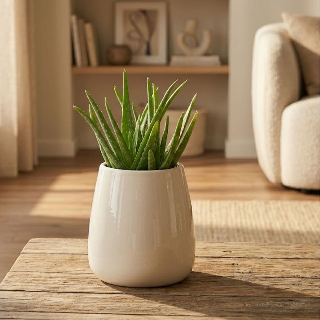 Serene Curve Ceramic Planter