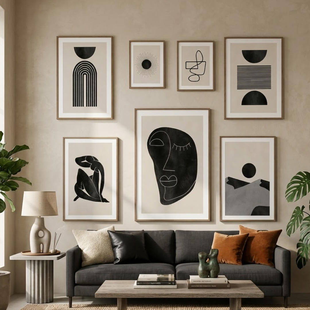 Evara Form Digital Wall Paintings (set of 7)