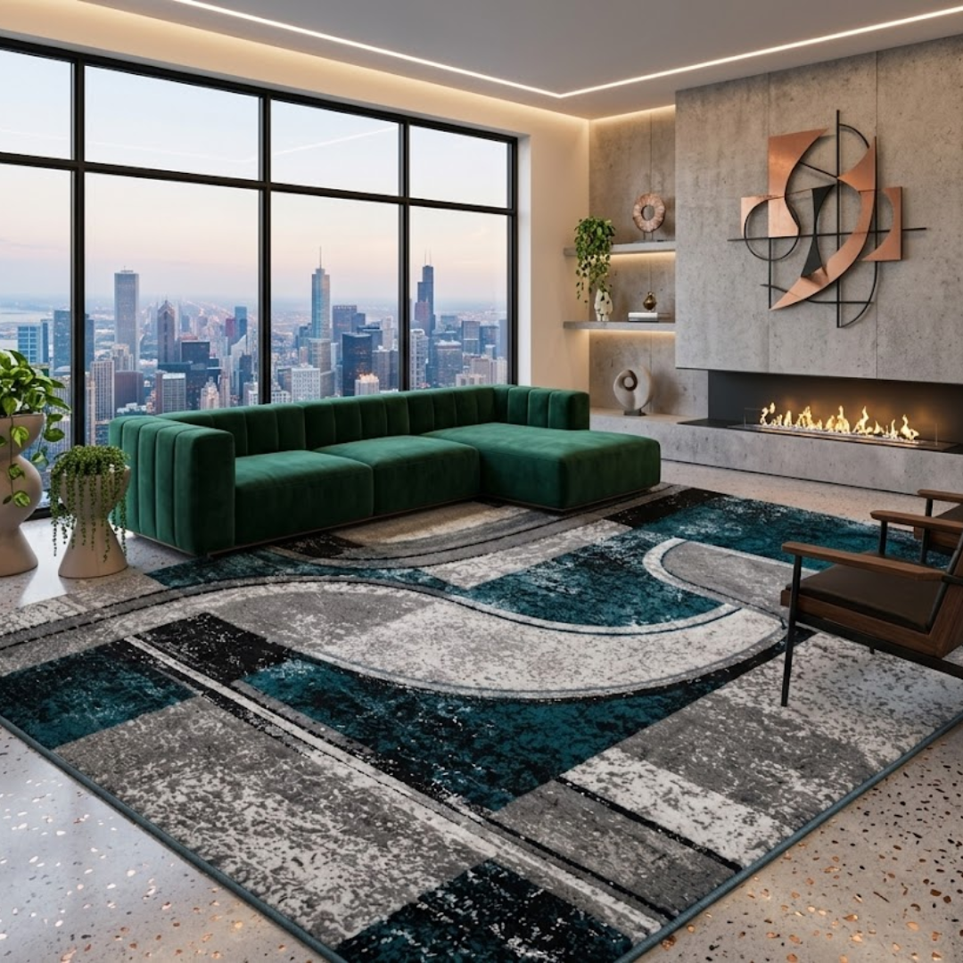 Azure Rhythm Rug