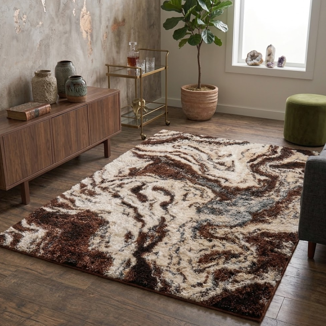 Abstract Marble Fluid Rug