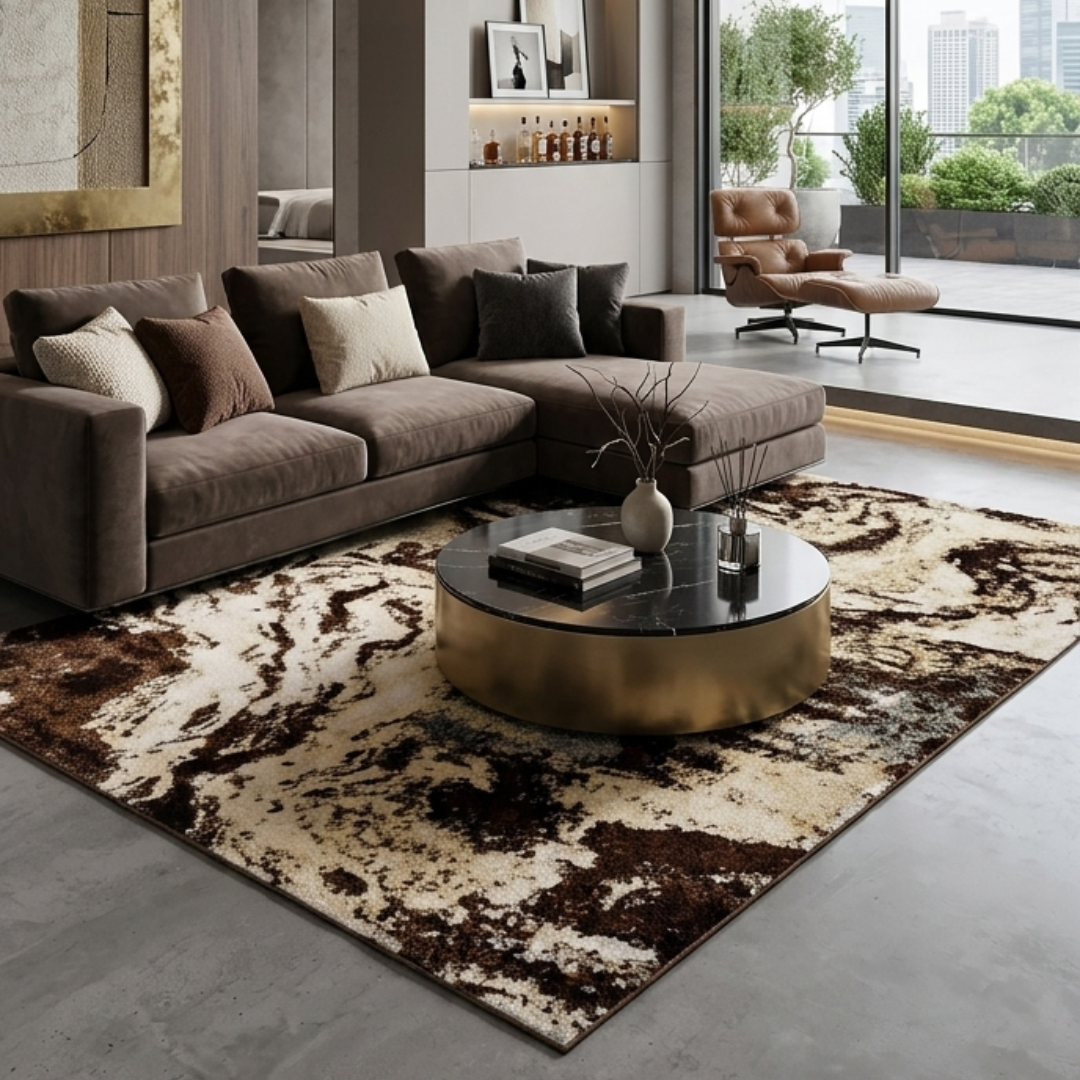 Abstract Marble Fluid Rug