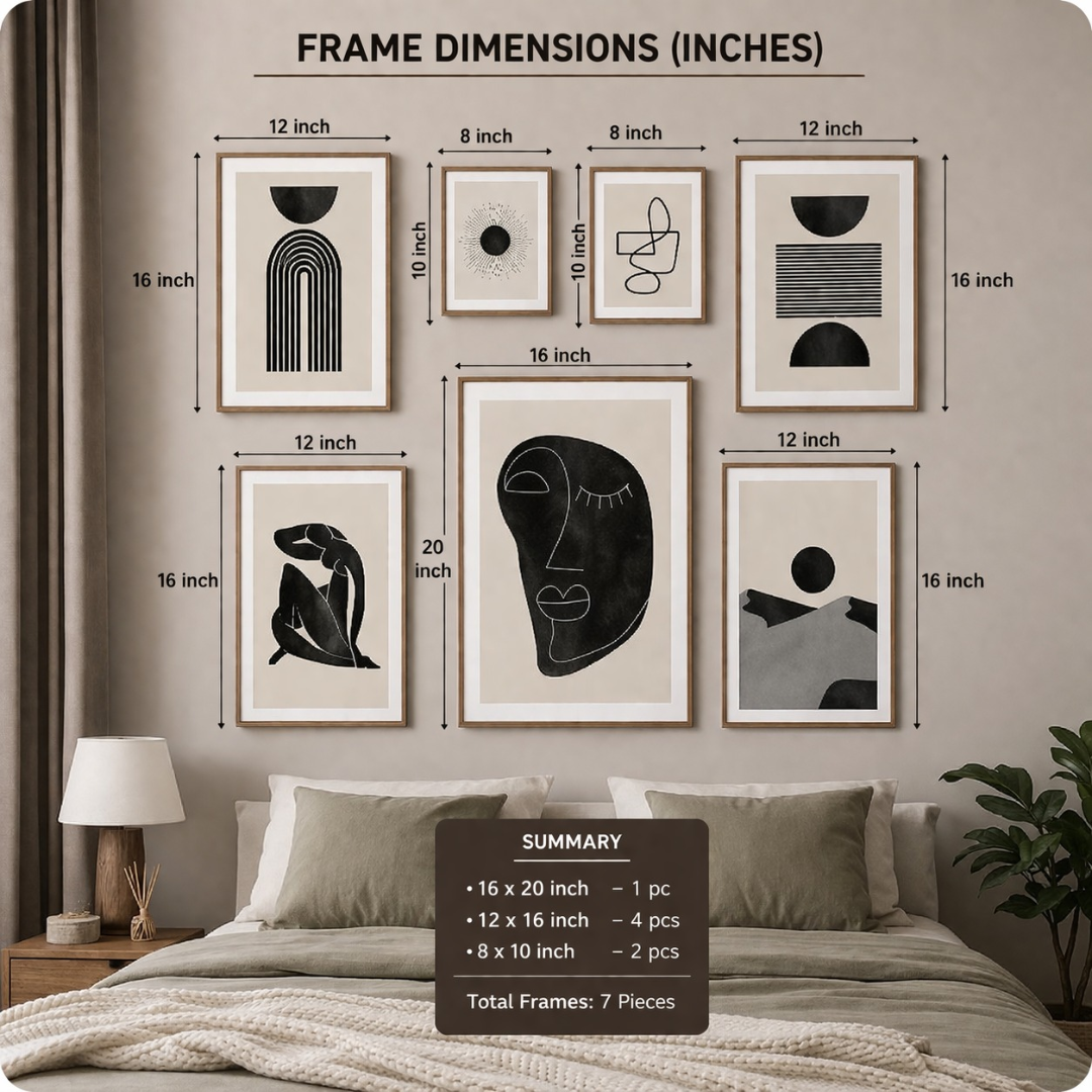 Evara Form Digital Wall Paintings (set of 7)