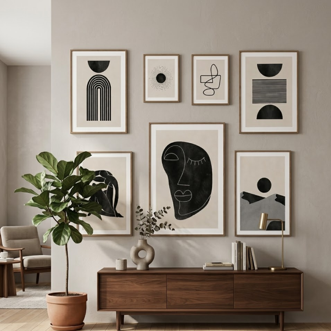 Evara Form Digital Wall Paintings (set of 7)