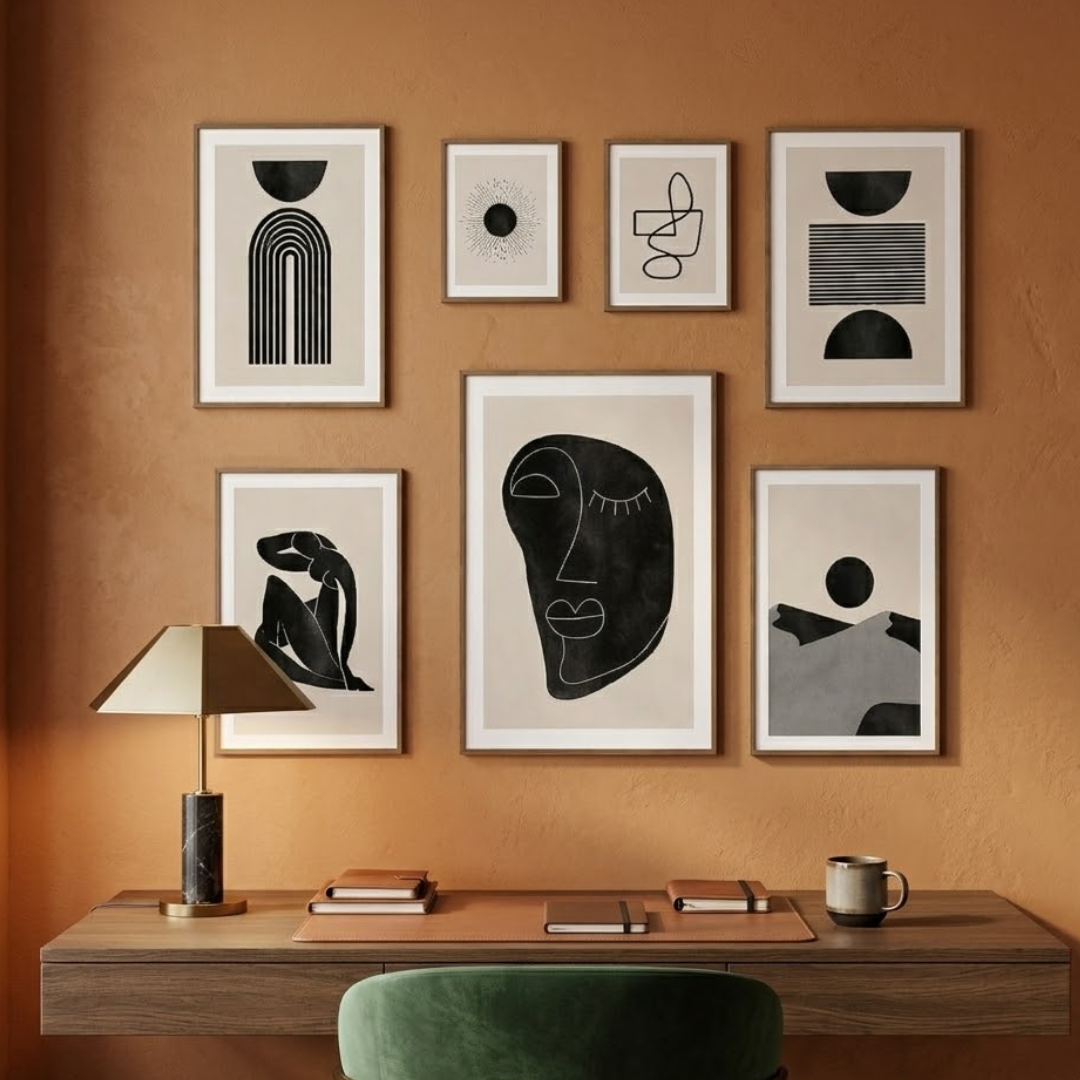 Evara Form Digital Wall Paintings (set of 7)