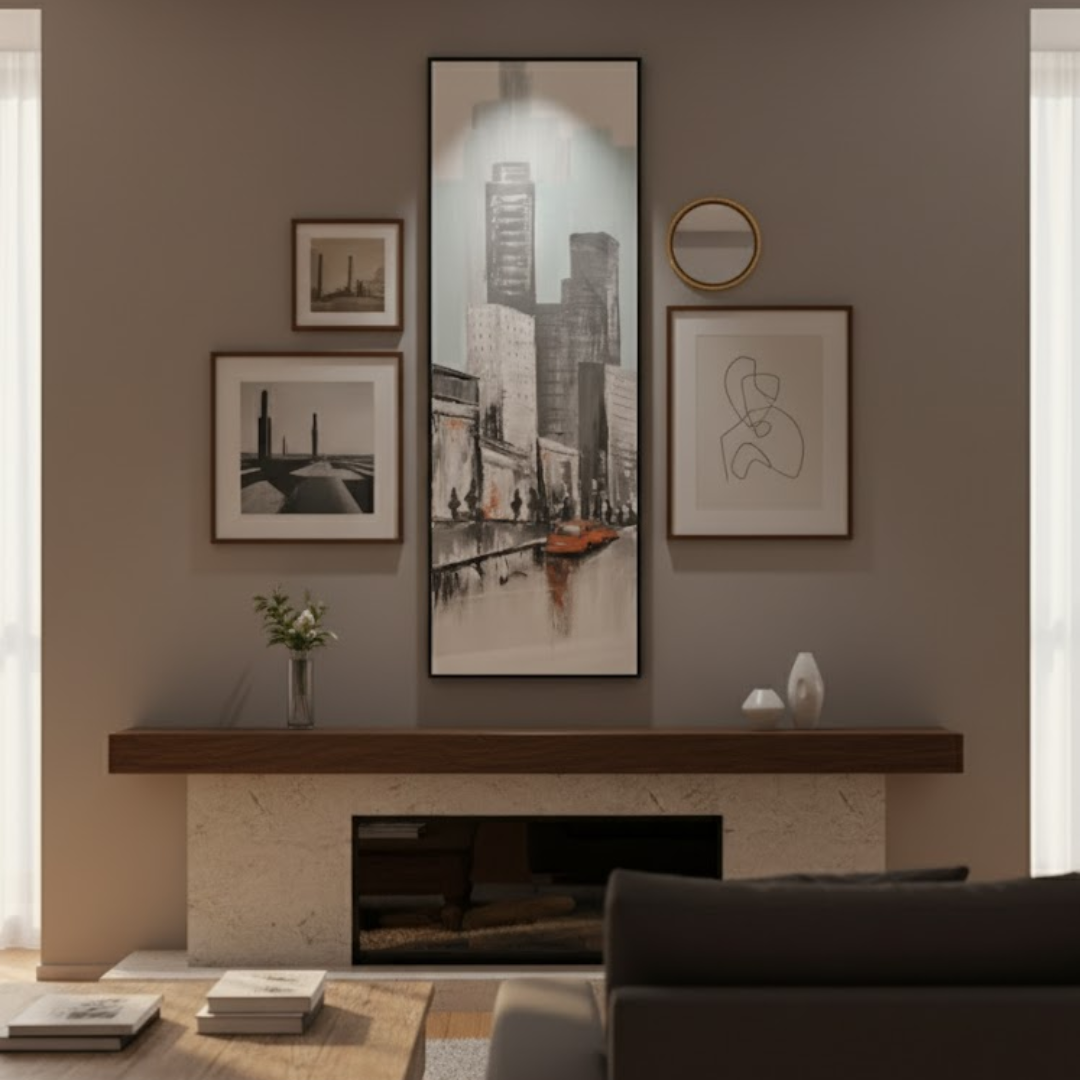 Urban Reverie Cityscape Handmade Textured Wall Painting
