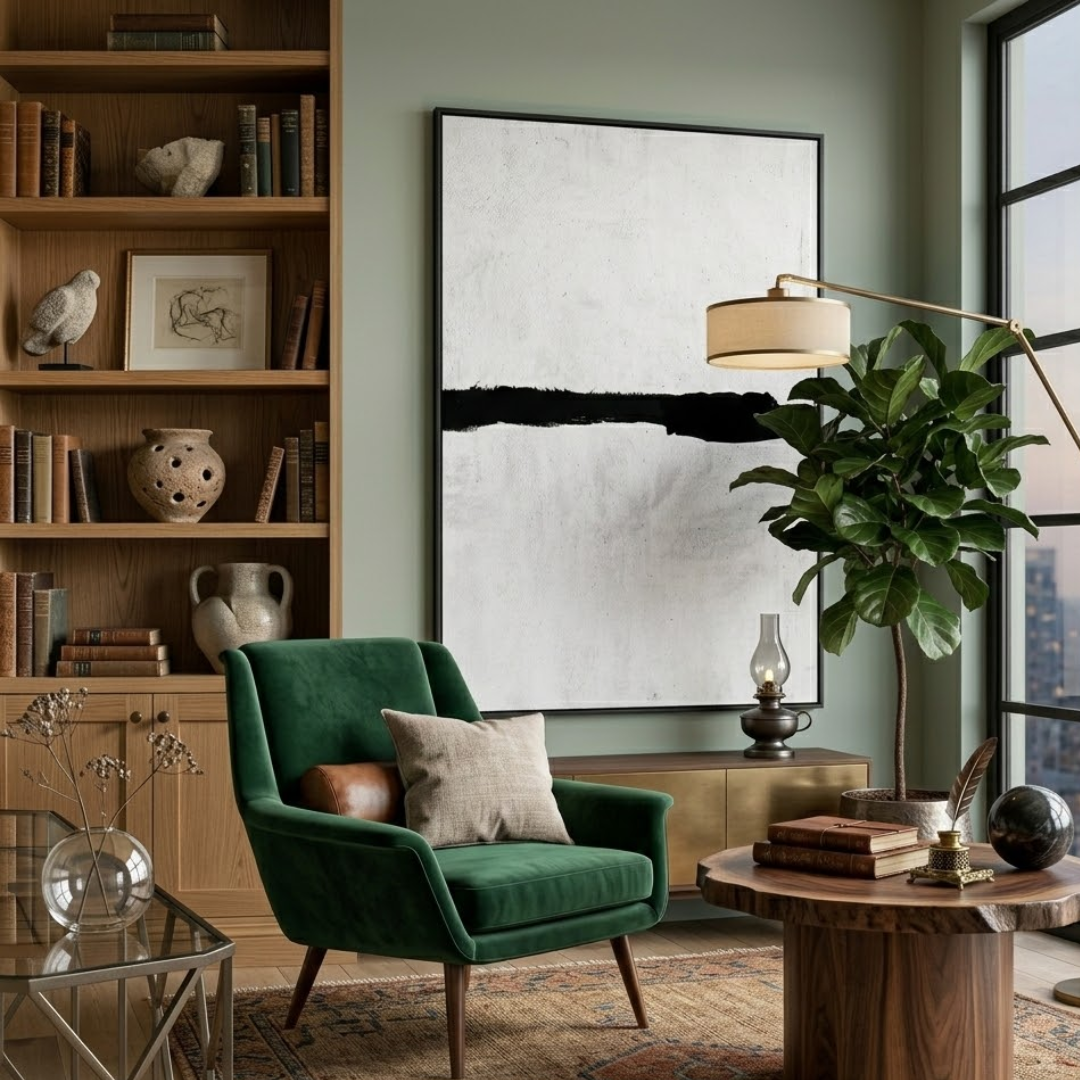 Midnight Divide Handmade & Digital Wall Painting