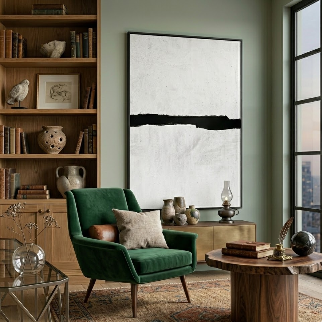 Midnight Divide Handmade & Digital Wall Painting