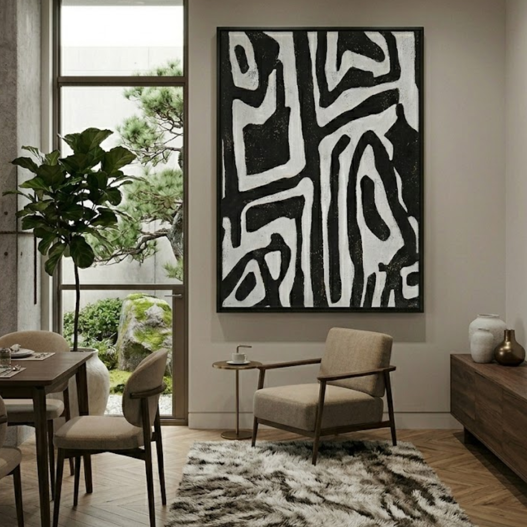 Zebra Abstract Handmade & Digital Wall Painting