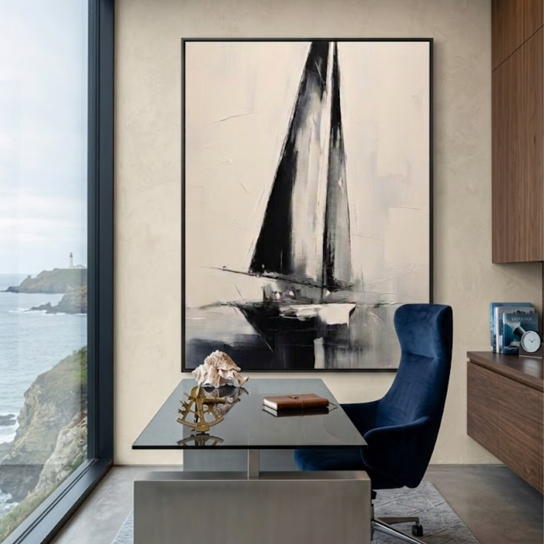 Serene Voyage - Handmade Wall Painting