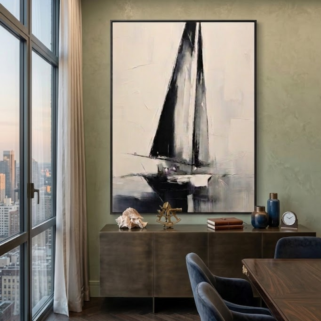 Serene Voyage - Handmade Wall Painting