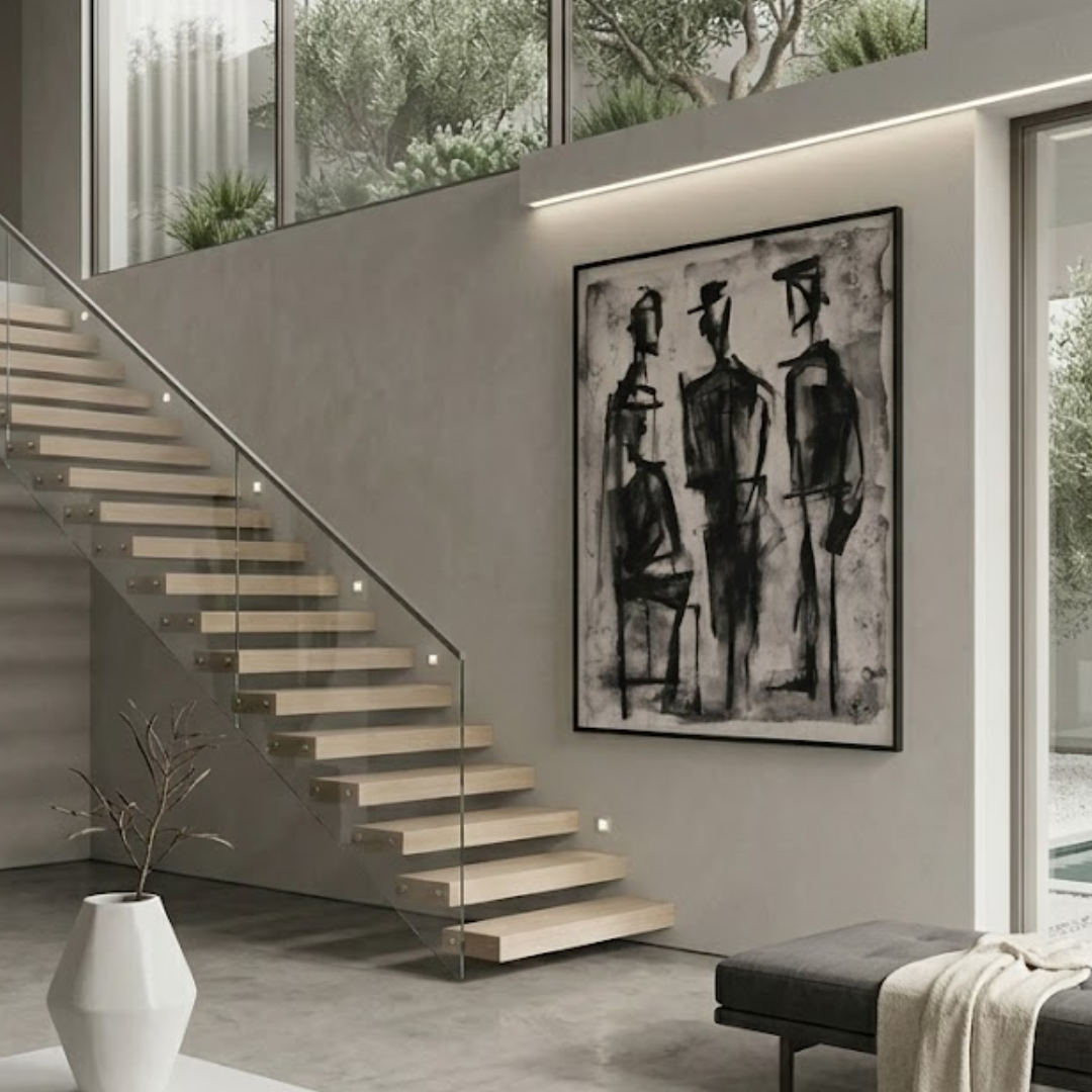 Silent Dialogue Figurative- Handmade Wall Painting