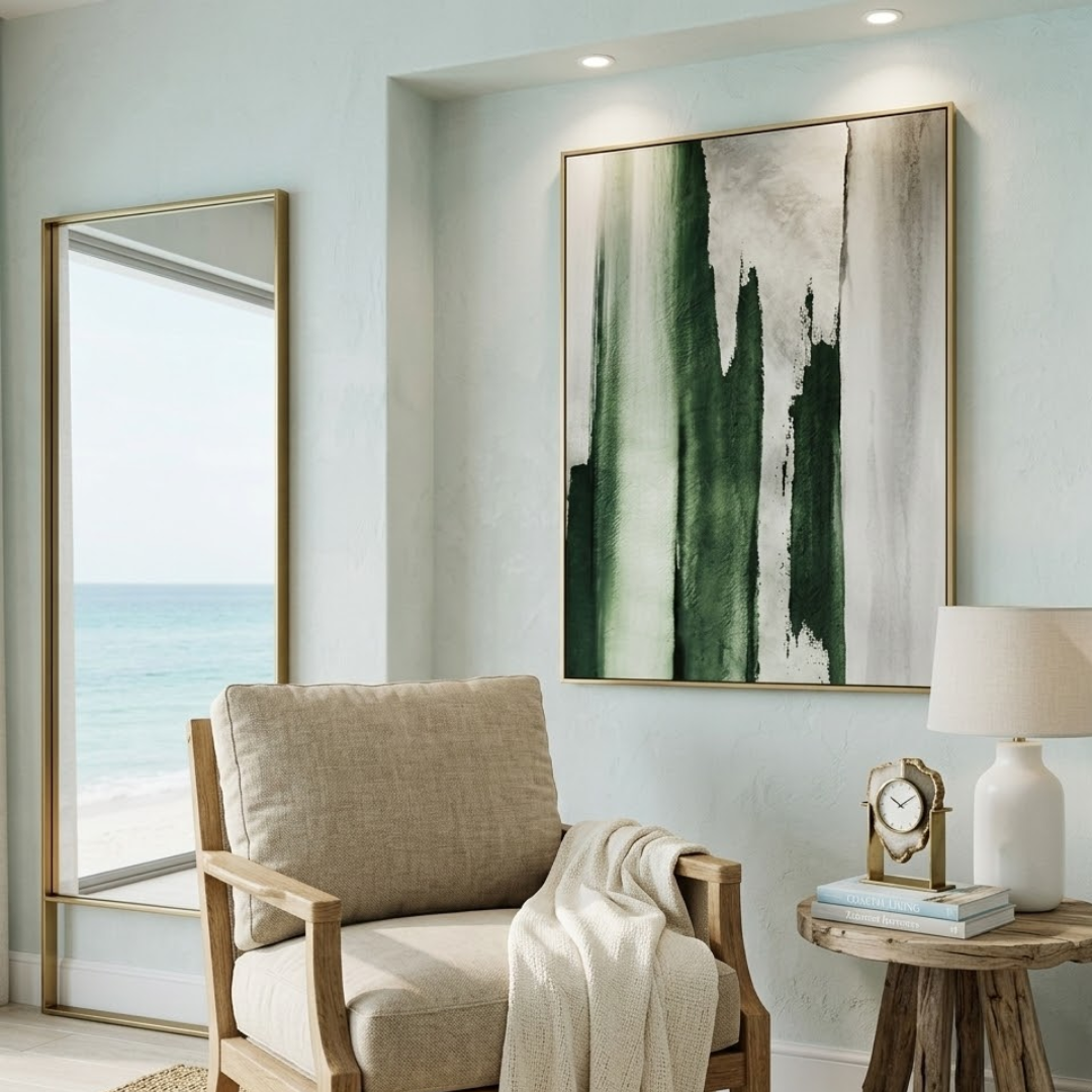 Emerald Rise- Handmade Wall Painting