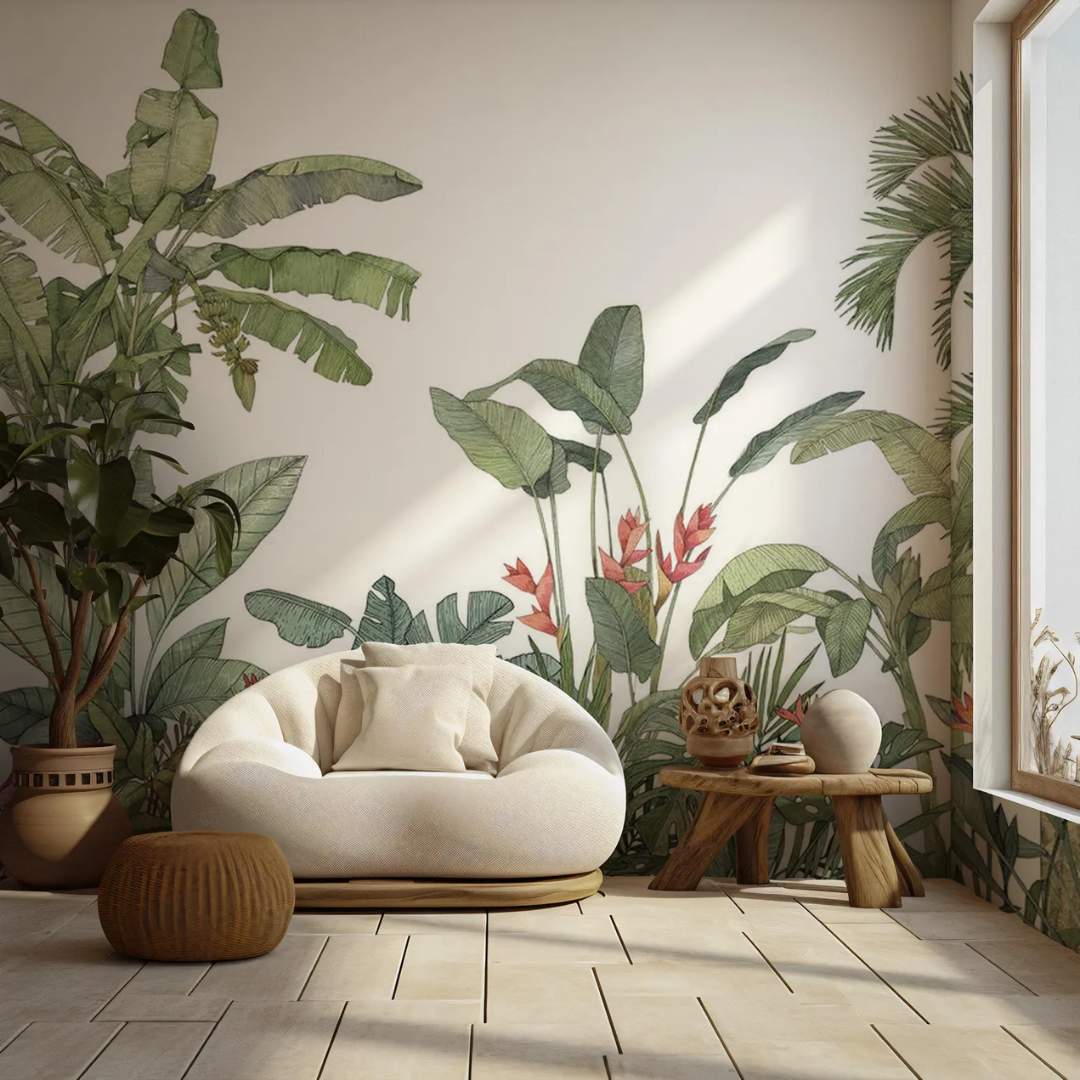 Verdant Palm Haven Wallpaper