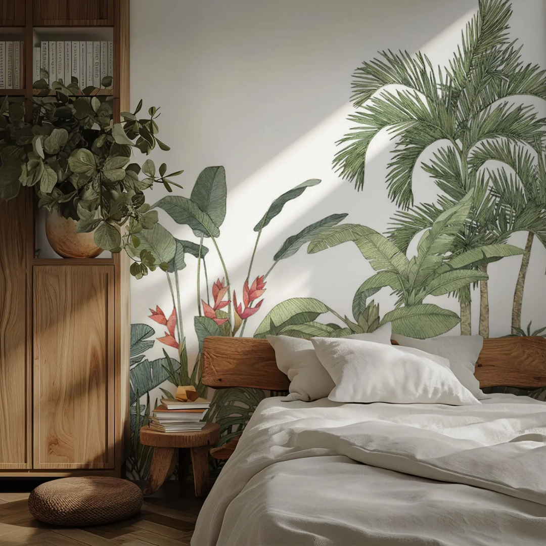 Verdant Palm Haven Wallpaper
