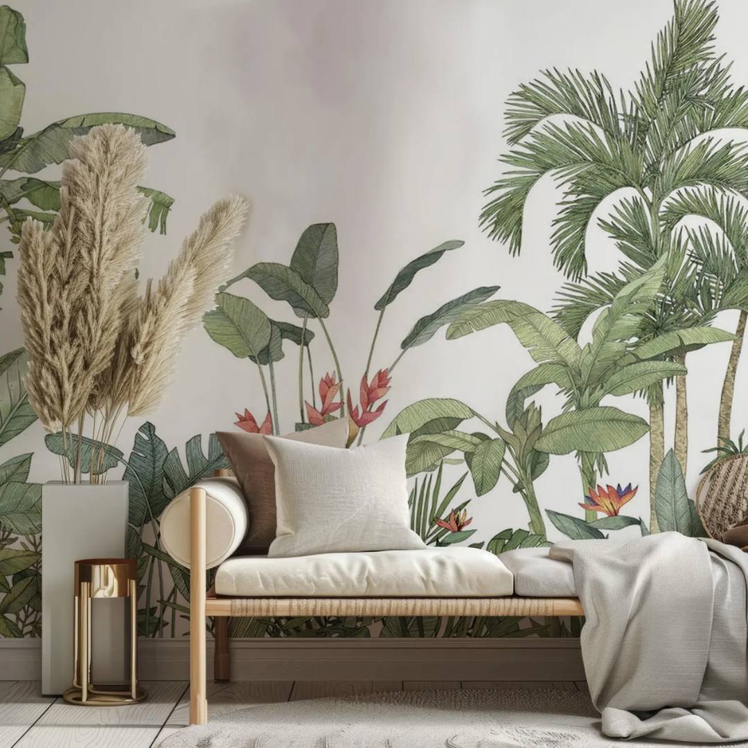 Verdant Palm Haven Wallpaper