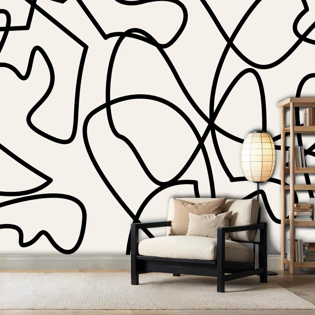 Minimalist Curve Line Art Wallpaper