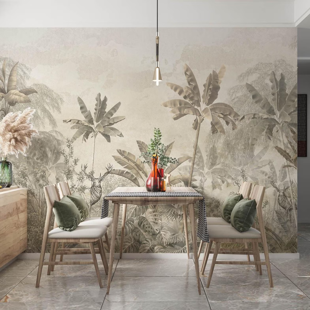Forest Banana Leaf Wallpaper