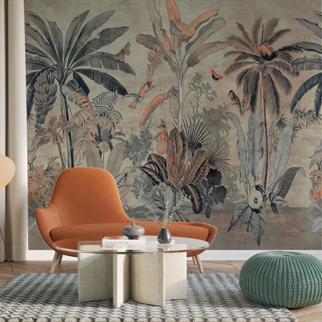 Vintage Tropical Elegance Wallpaper