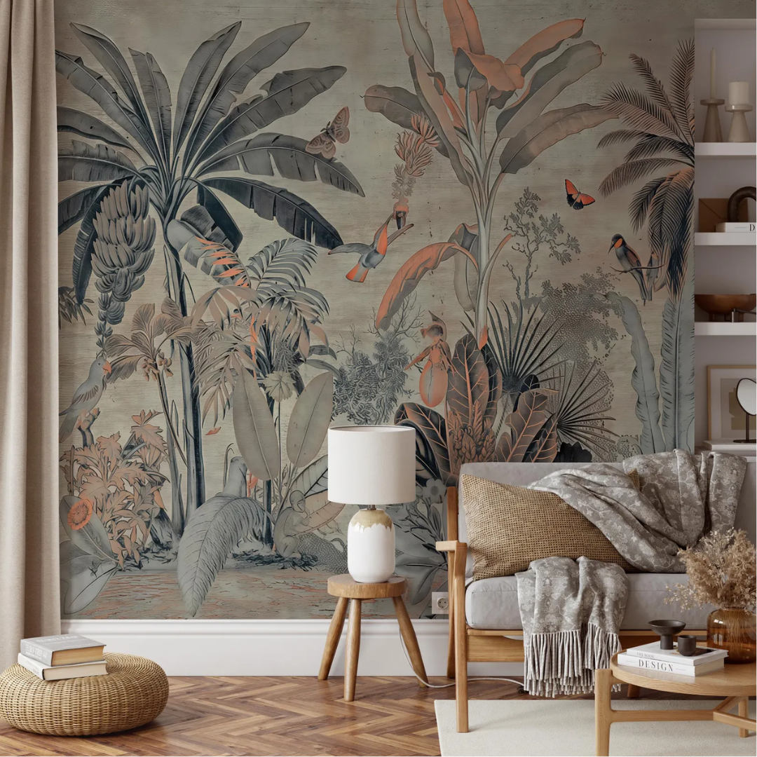 Vintage Tropical Elegance Wallpaper