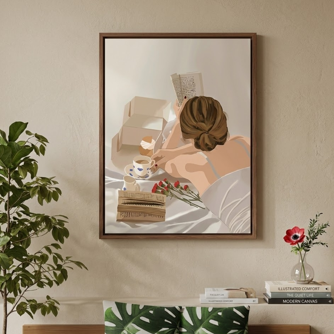 Morning Reading Digital Wall Painting