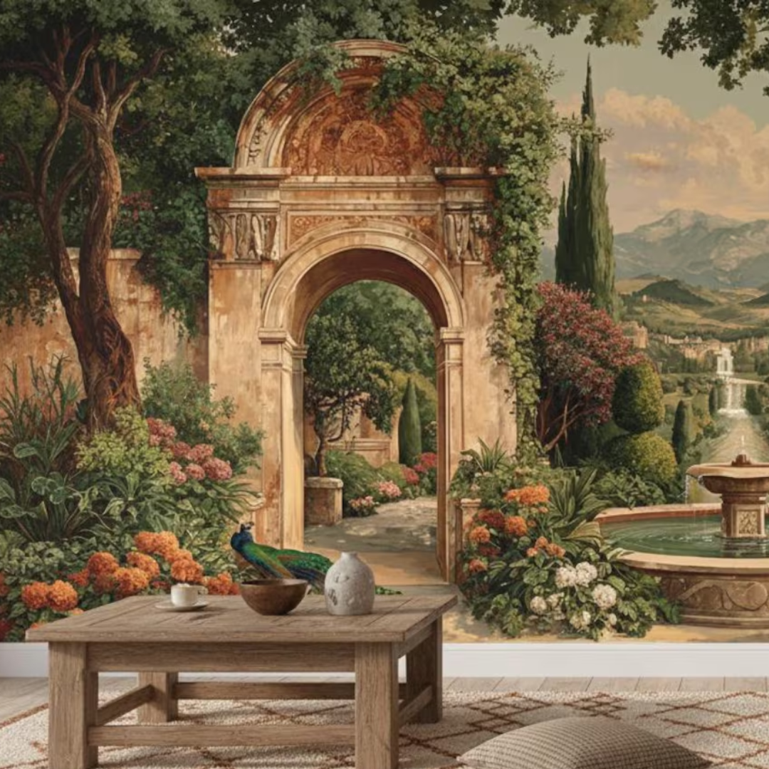 Italian Garden Archway Wallpaper
