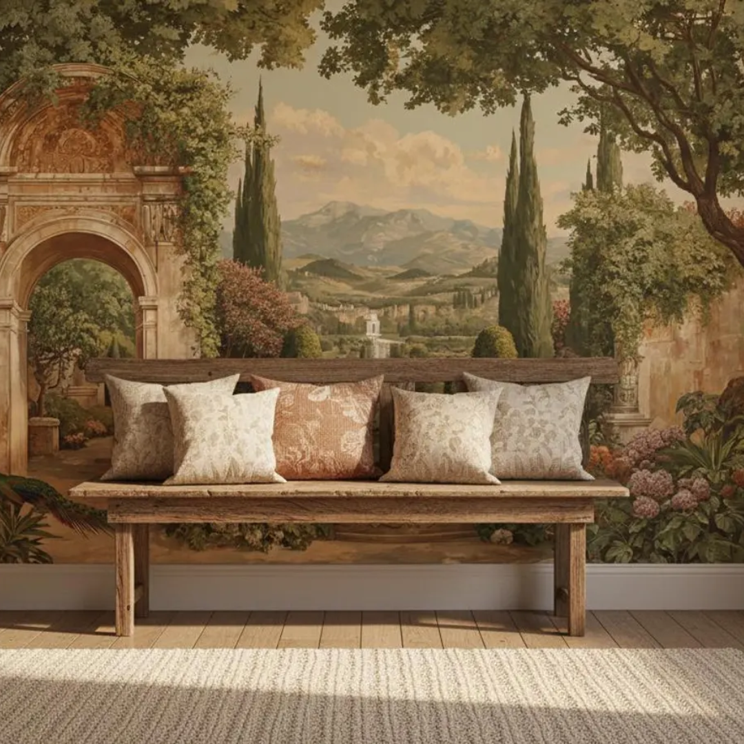 Italian Garden Archway Wallpaper