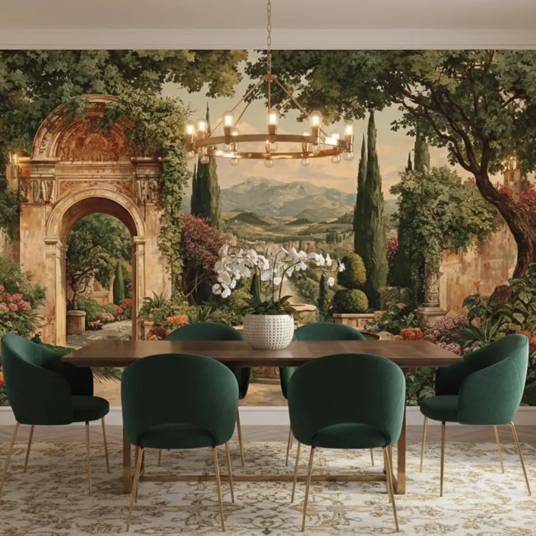 Italian Garden Archway Wallpaper