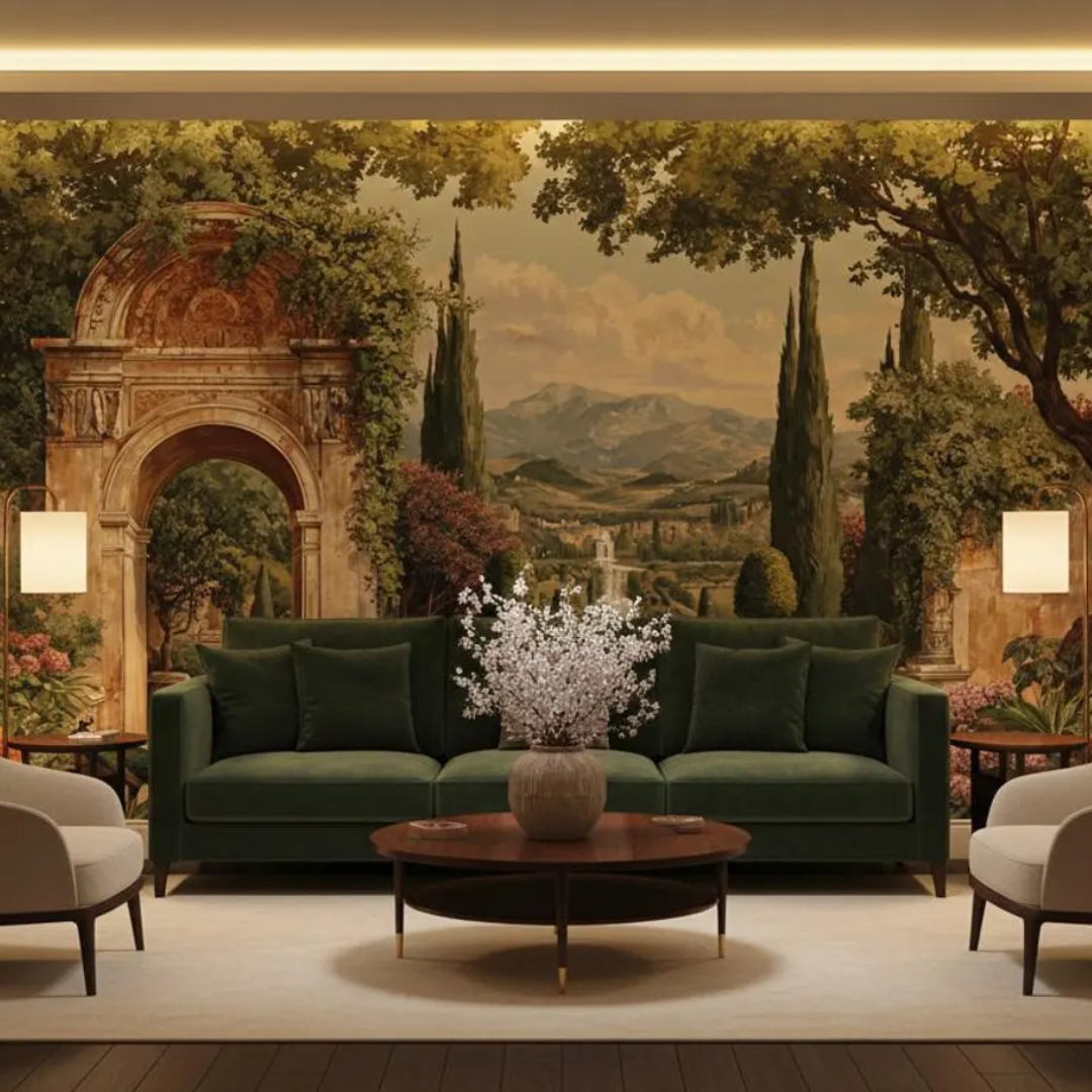 Italian Garden Archway Wallpaper