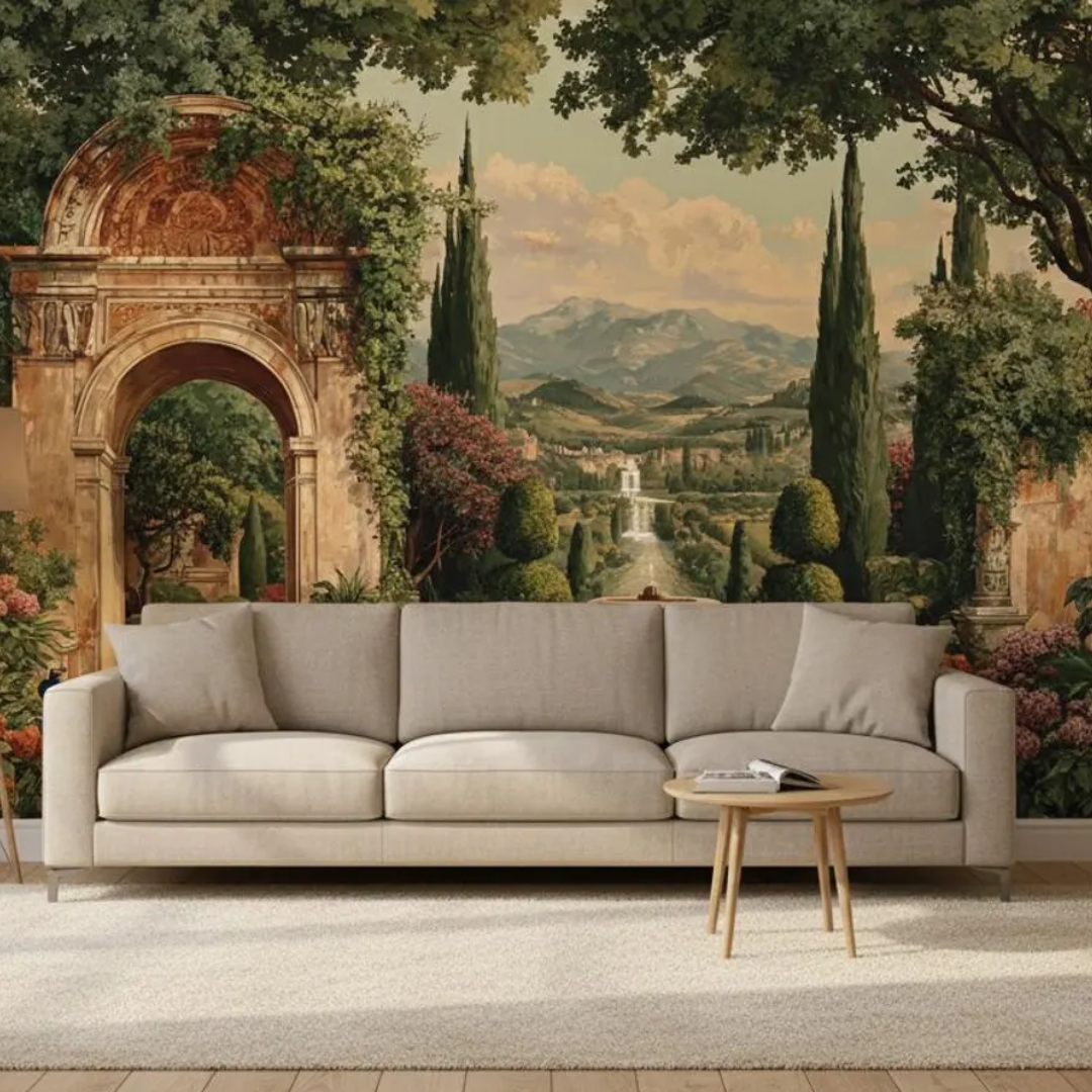 Italian Garden Archway Wallpaper