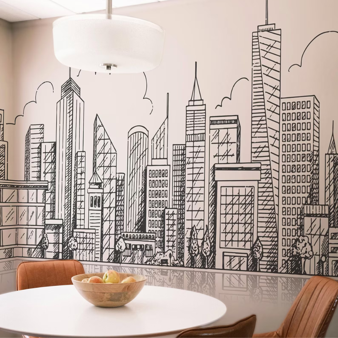 Noir Skyline Sketch Wallpaper