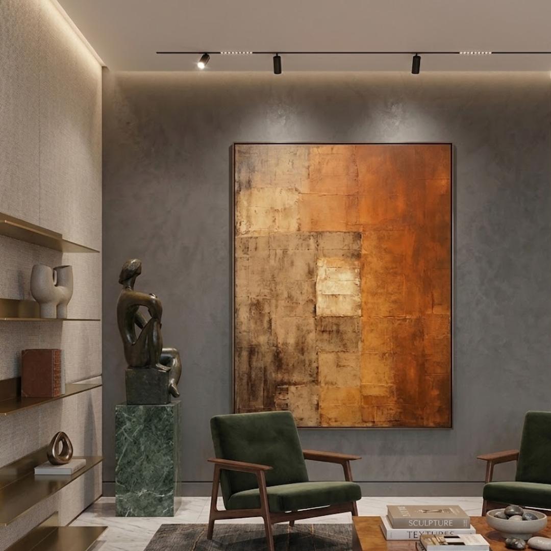 Terracotta Horizon Handmade & Digital Wall Painting