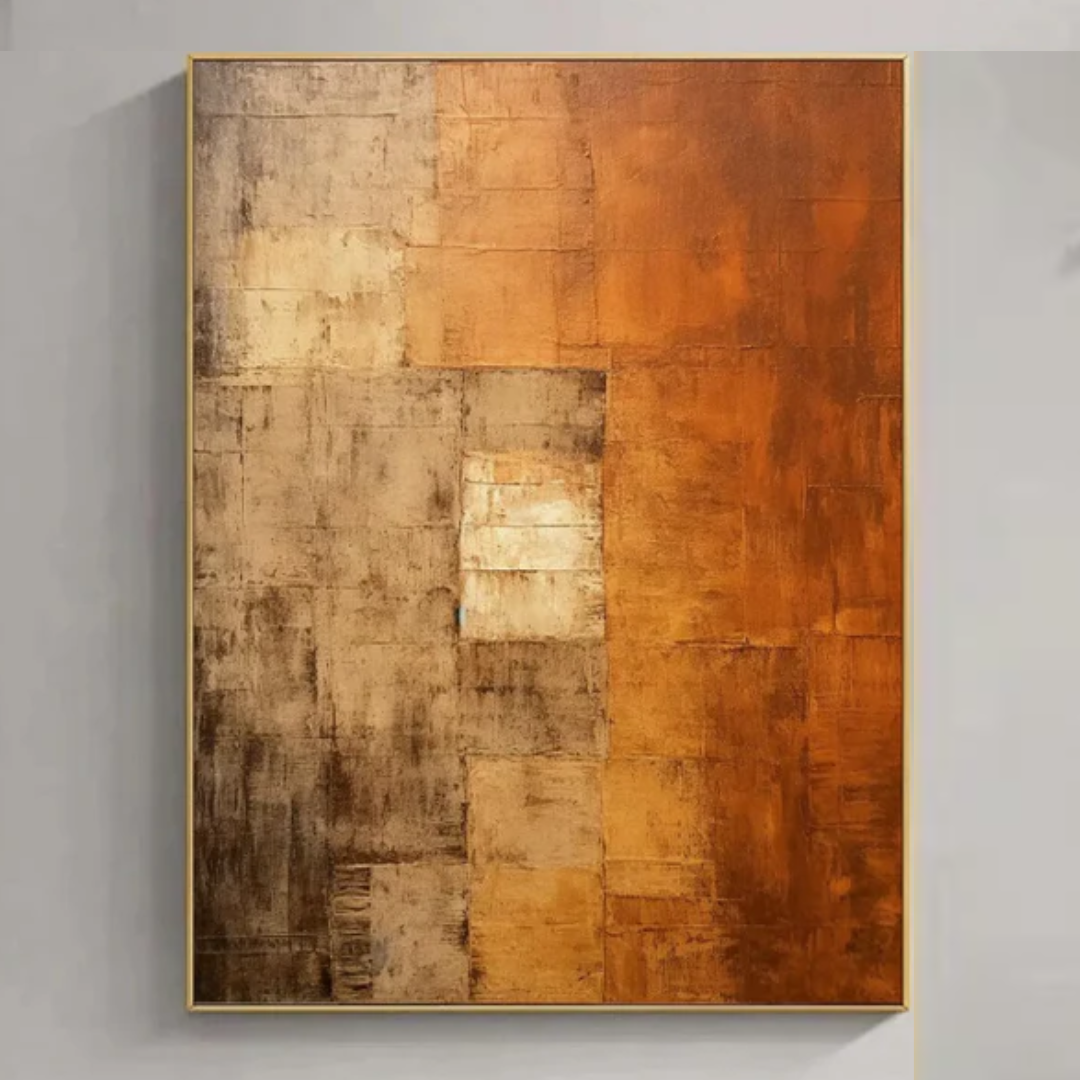 Terracotta Horizon Handmade & Digital Wall Painting
