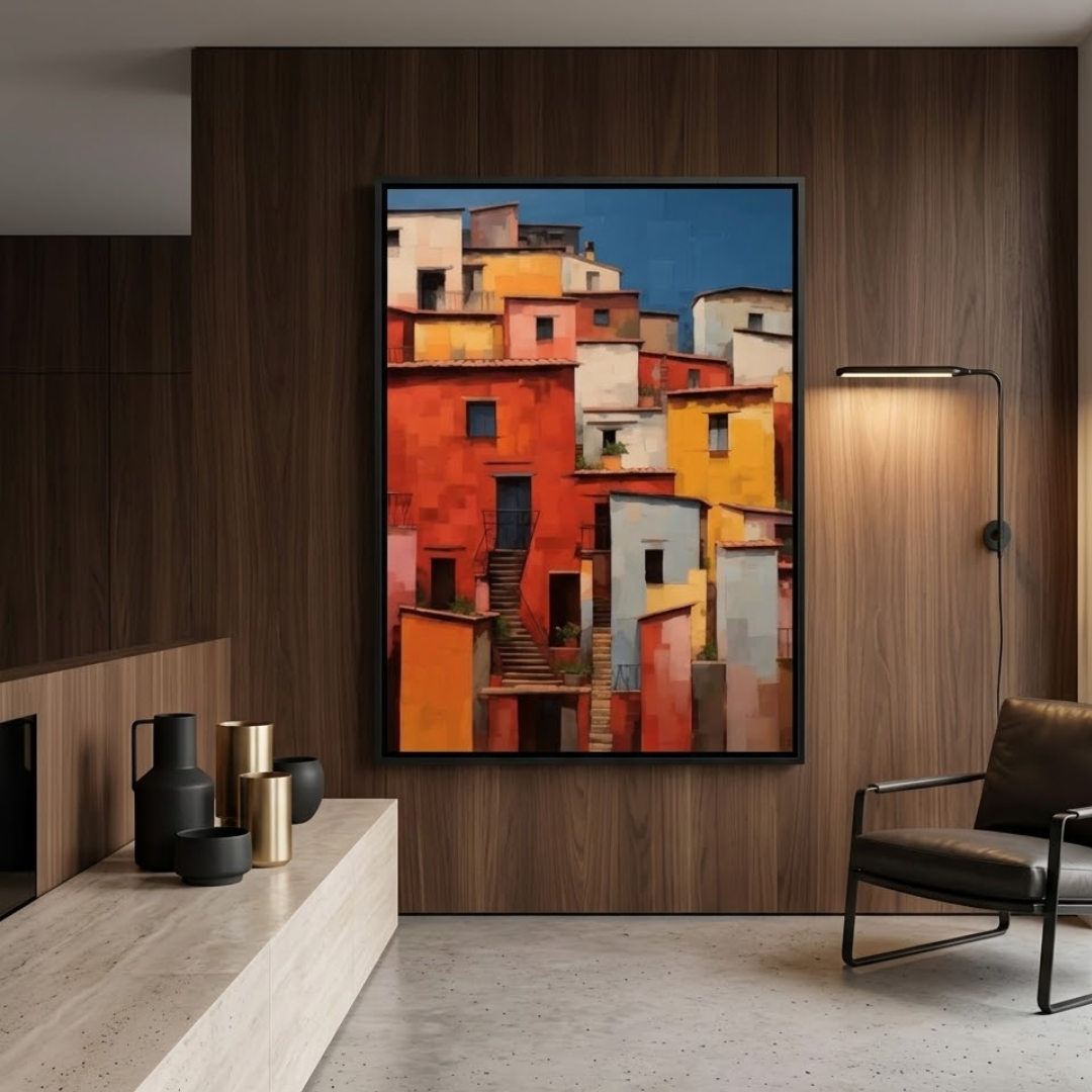 Burano Town Houses- Digital Wall Painting